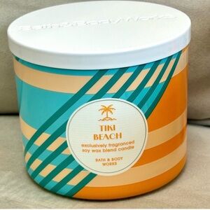 Bath & Body Works Tiki Beach Candle - Teal & Orange
